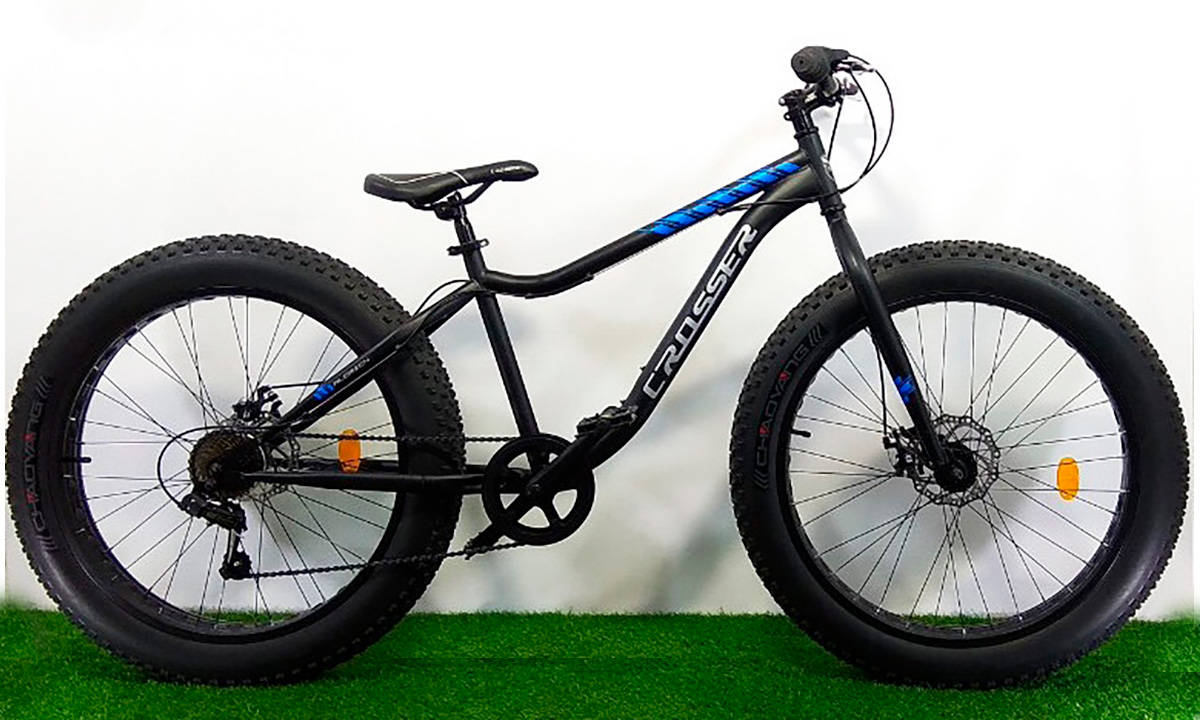 Фотография Велосипед Crosser Fat Bike ST 26" (2021) размер S, Черно-синий
